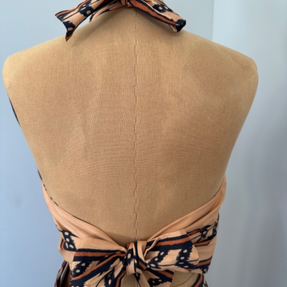 NWT $595 Johanna Ortiz Yoruba Crop Top in Russet Terracotta, Black, & Ecru Sz 10 - Picture 8 of 13